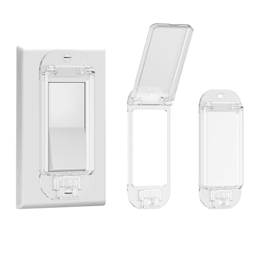 (2 Pack) Light Switch Guard Cover,Light Switch Plate,ChildProof Wall Switch Guard Keeps Lights or Switches from Being Accidentally Turned ON or Off, Rocker Style