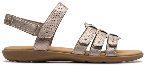 Clarks Women's Elizabelle Kay Flat Sandal, Taupe Metallic Synthetic, 5 UK Wide - Image 5