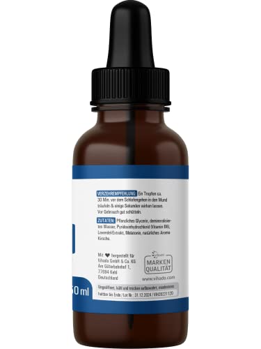 Vihado Melatonin Tropfen - 1000 Nächte - Sofort und schnell - Extra hochdosiert (Forte) - Besser da Melatonin Komplex, 50 ml (1000 Tropfen)
