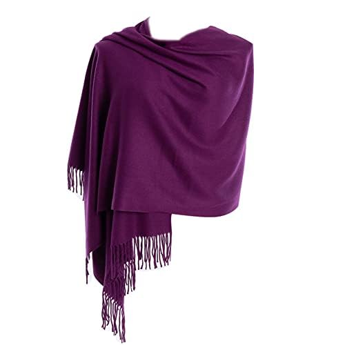 CYZLANN Damen-Schals, weiche Schals und Wraps, Kaschmir-Haptik, Schals für Damen und Herren, Cremeweiß, Einheitsgröße