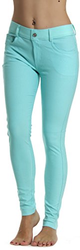 Prolific Health Women's Jean Look Jeggings Tights Slimming Many Colors Spandex Leggings Pants S-Xxxl (Xxx-Large, Turquoise) #TOP1