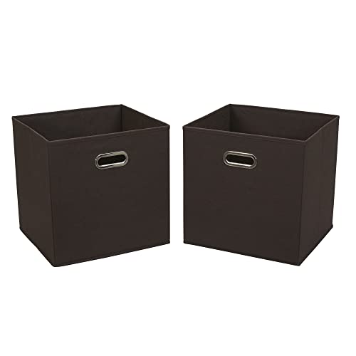 Household Essentials, Chocolate Brown 2 Pack Open Storage Bins With Dual Handles, 13 X 12 X 13 #TOP6