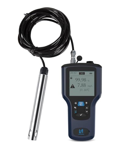 LOHAND Portable Dissolved Oxygen Meter, 0-20mg/L Range, with 16.4 Ft Probe