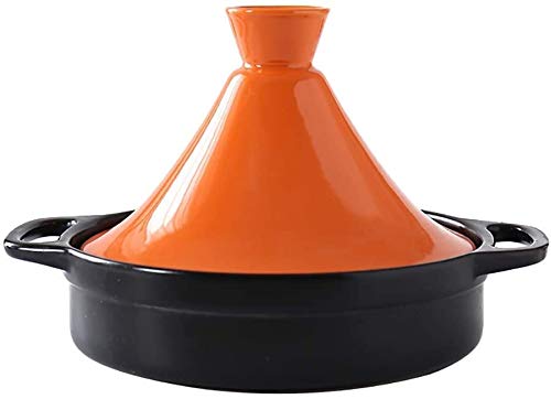 AYCDL Casserole Dishes Pot with Lid,Ceramic Steam Casserole Braising Pot Healthy Pot Clay Pot for Braising Slow Cook Yellow 1.3Quart,Orange-1.3Quart