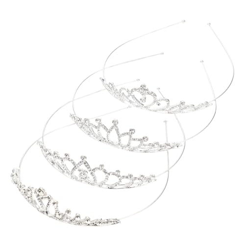 NIYANGLE 4piezas Diadema Infantil Forma De Tiara Adorno Decorativo Único Para Niñas De Accesorios Cabello Gemas De Imitación Para Estudiantes De Baile