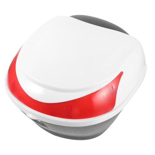 Coffre arrière moto blanc compact : boîte de rangement étanche pour casque scooter et vélo