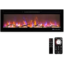 50 Electric Fireplace,Smart WiFi Electric, Remote Control & App,Adjustable Flame Effects,Recessed or Wall Mounted, 1500W Quartz Heater, and Low Noise Operation