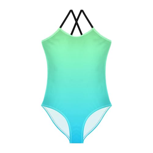 Blue Gradient Swimsuit for Girls Bathing Suit Swimwear Swimsuits Summer Beach One Piece