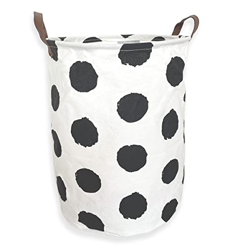 Cesta Ropa Sucia Plegable de Tamaño Medio para Almacenaje de Ropa, con Interior Impermeable. También ideal como Organizador Juguetes. (Dots) Cover