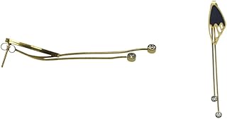 Gold Plated Long Earing With Elegant Design For Girl - Gold Black