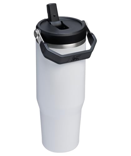 Image of STANLEY IceFlow 2.0 Flip Straw Tumbler with Handle 30 oz | Twist On Lid and Flip Up Straw | Leakproof Water Bottle | Insulated Stainless Steel | BPA-Free | Chalk