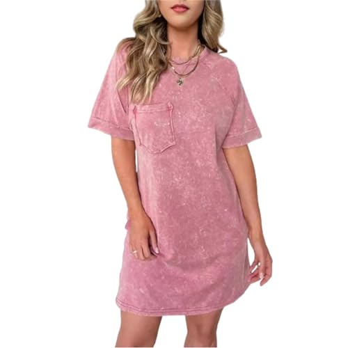 Robe courte d'été décontractée ample à manches courtes femme