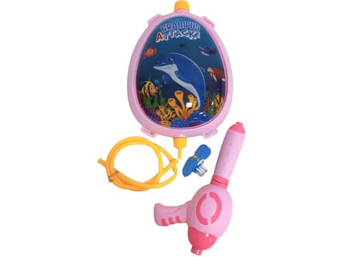 DIVERGARDEN Mochila Lanza Agua Rosa con Delfín