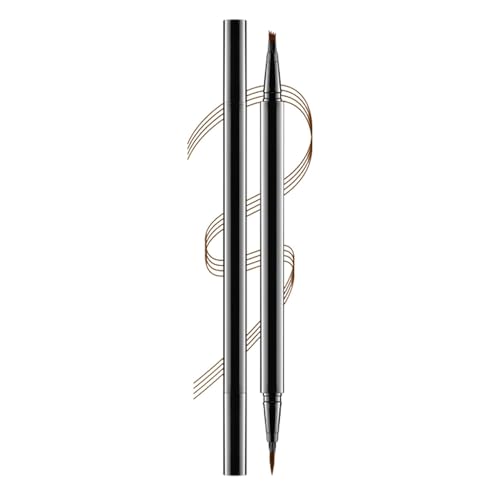 Pen de ceja líquida, bolígrafo cejas - Lápiz de microfilling de cejas de doble ceja | Suministros de belleza portátiles, pluma de contorno de cejas de larga duración para mujeres y niñas