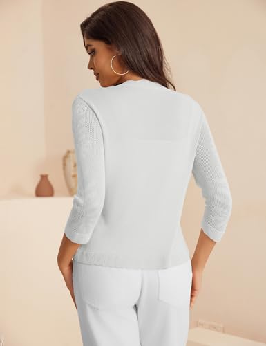 a.Jesdani Women's Shrug Sweaters Open Front Short Sleeve Rib Knit Bolero Open Front Cardigan S-1X3