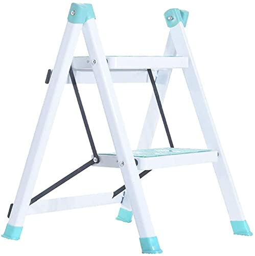 Silla plegable de 2 pasos verde, ideal para organizar el hogar y la oficina