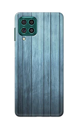 Image of Printed Hard Back Cover Case for Samsung Galaxy F62 | Samsung Galaxy M62 Back Cover (Wooden Blue) -1302