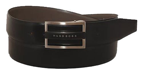 BOSS NEW HUGO OLEN BLACK GREY DUAL LEATHER REVERSIBLE STRAP SUIT BELT