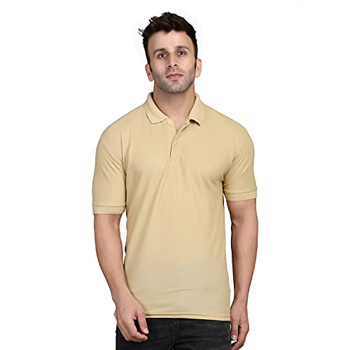 Image of INKKR Men's Combo Polo Neck Cotton Blend Solid T-Shirt (Pack of 2)