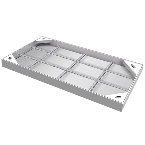 Couvercle de trou d'homme en acier inoxydable 30x30cm avec cadre argenté durable