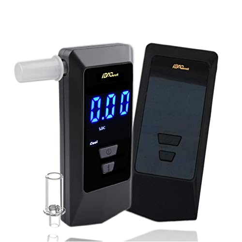 Image of Rechargeable Breathalyzer with Auto Flow detect and Auto Cleaning Feature, 10 Memories and LED Display Visible at Night (Black 088+)