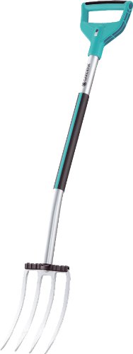 Preisvergleich Produktbild Gardena Terraline Spatengabel: Grabegabel zum Umgraben und Auflockern, aus gehärtetem Qualitätsstahl mit hochwertiger Beschichtung, D-Griff (3781-24)