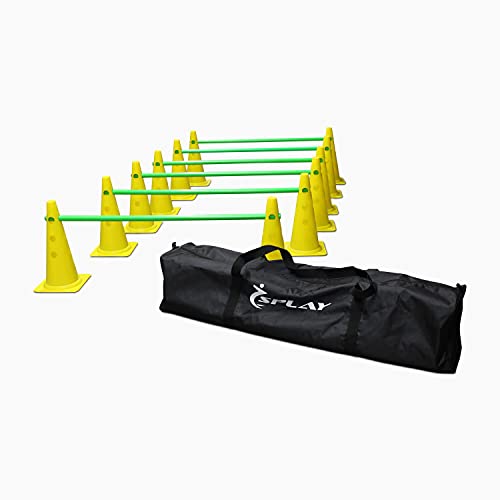 Cônes 40 cm avec trou et pôles d'agilité Trainer pour éviter les chutes de barres instables
