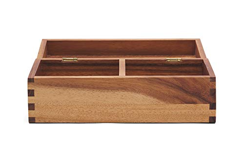 Ironwood Gourmet Acacia Wood Recipe Box, Double Compartment Index Card Box, For 3" x 5" Cards by Ironwood Gourmet - Image 5