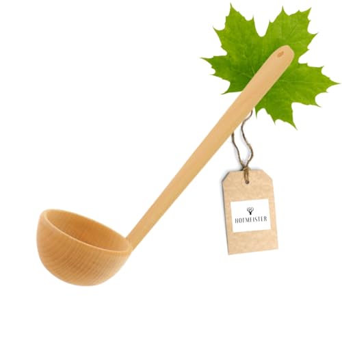 HOFMEISTER® Schöpfkelle mit abgewinkelten Kopf aus Holz, Saunakelle, Saunazubehör, 56 cm