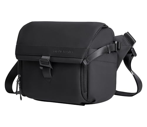 Arctic Hunter Camera Sling Bag for DSLR Cameras and Lens, Shockproof Water Resistant Crossbody Camera Bag with Tripod Holder and iPad Pocket, for Men and Women, Black