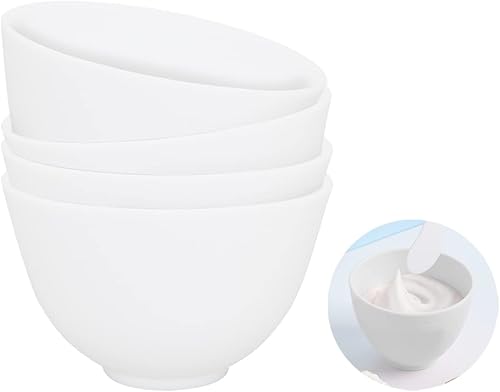 FERCAISH Tazón de mezcla de mascarillas faciales de silicona para microondas, herramienta de belleza cosmética para salón de belleza en casa (4