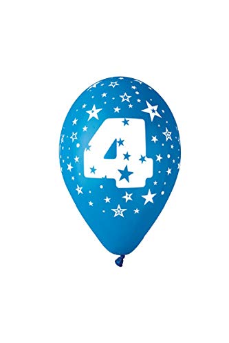 Farfouil en fête 10 globos de colores PASTEL, IMP cualquier alrededor de número 4, color blanco