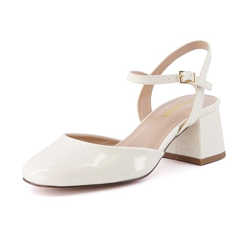 CUSHIONAIRE Women's Dancer Round Toe Block Heel Dress Shoe +Memory Foam, Wide Widths Available