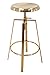 Brage Living 4-Legged Gold Backless Metal Round Seat Adjustable Height Bar Stools with Footrest (Set of 2) (Gold)