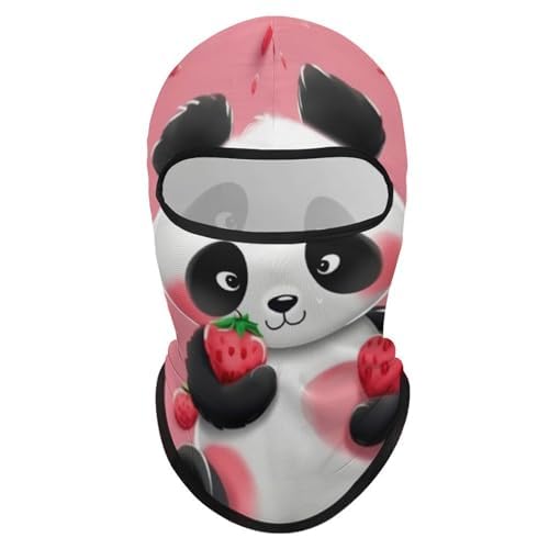 Balaclava para Hombres y Mujeres, Máscara de Esquí con Dibujo de Fresa y Panda, Cubreboca Integral para Ciclismo, 1 Unidad miniatura 1
