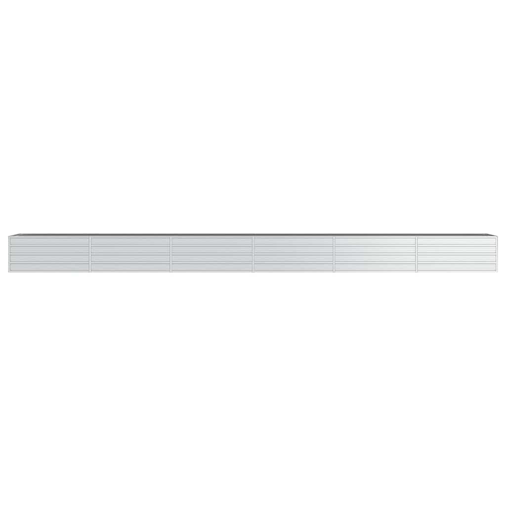 Letto rialzato da giardino 600x80x45 cm Acciaio Zincato Argento | Ampio spazio per piante da orto, terreno aperto, resistente all'acqua, uso esterno