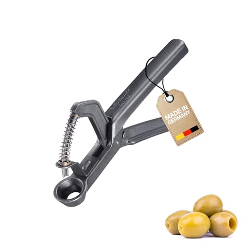 Westmark Olivenentsteiner Olivus Black Edition – Entkerner für große & kleine Oliven –...
