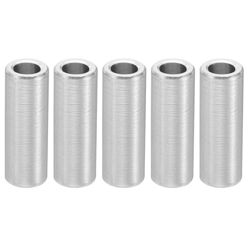 PATIKIL M4 Aluminum Spacers, 5 Pcs Metal Spacer Aluminum 4.1mm ID x 7mm OD x 20mm L Aluminum Spacer Screw Standoff Round for 5/32inch or M4 Screw Bolts