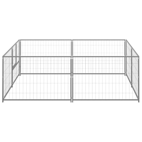 Vopese Stahl Hundezwinger 200x200x70cm Silbern, für gro?e Hunde, mit guter Belüftung, sicher und langlebig Model3082118