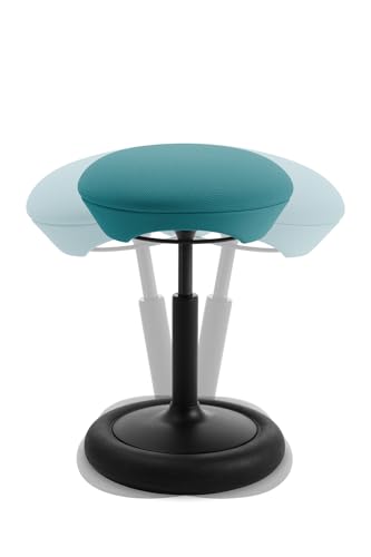 Image of Topstar SITNESS HOP Ergonomic Stool with Three-Dimensional Movement Sitness Technology Made in Germany Colour: Black /Light Petrol