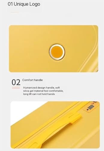 Carry-on Suitcase Luggage Hardside Rugged Travel Suitcase Luggage with Spinner Wheels,Lightweight Carry-On Luggage Carry-on Suitcases Carry On Luggages,Yellow-22in (Yellow 24in)3