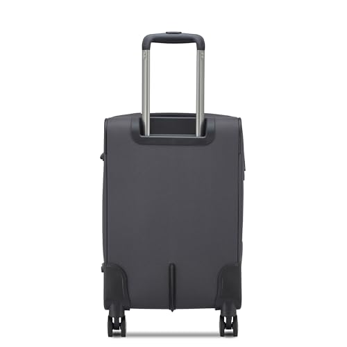 Image of DELSEY PARIS Priscilla 55 cms Small Cabin Polyester Soft Sided 8 Wheels and Expandable Spinner Suitcase /Trolley Bag for Travel with TSA Lock- Anthracite