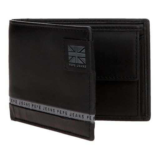 Pepe Jeans Tape Portafoglio Con Portafoglio Nero 12,5 X 9,5 X 1 Cm Pelle By Joumma Bags, Nero, Taglia Unica, Portafoglio Con Portafoglio - 5