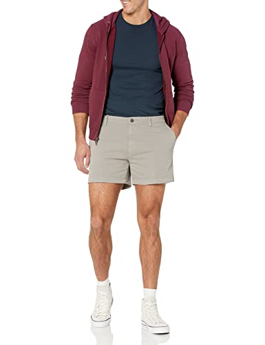 Amazon Essentials Men's Slim-Fit 5" Flat-Front Comfort Stretch Chino Shorts, Light Grey, 33 - Image 5