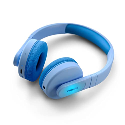 Philips Tak4206bl 00 Auriculares De Diadema Inalámbricos Bluetooth Para Niños, Luces Led De Colores, Wireless, Azul Blue Philips Tak4206bl 00 Auriculares De Diadema Inalámbricos Bluetooth Para Niños, Luces Led De Colores, Wireless, Azul Blue