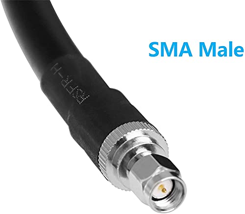 Image of Low-Loss Coaxial Extension Cable (50 Ohm) SMA Male to N Male Connector,Pure Copper Coax Cables for 3G /4G /5G /LTE /ADS-B /Ham /GPS /WiFi /RF Radio to Antenna or Surge Arrester Use (Not for TV) (1.5 ft)