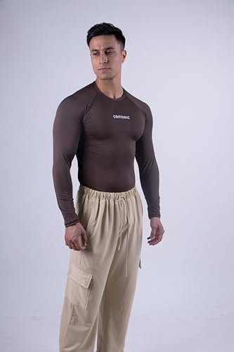 Image of COITONIC Men's Full Sleeve Compression T-Shirt - Athletic Base Layer for Gym, Sports & Fitness Training