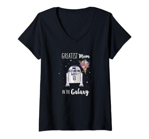 T-shirt Star Wars R2-D2 Greatest Mom cadeau fête des mères col V