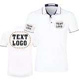 Custom Men's Women's Novelty Polo Shirts Add Your Own Text Logo Design Workwear Personalized Tshirt Teamshirt(White XL)