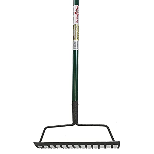 Easy Shopping® Soil Bow Rake, Heavy Duty Garden Landscape Rake, Carbon Steel 14-Tooth Head, 130cm Handle